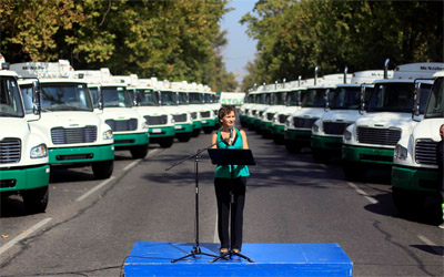 Municipalidad de Santiago presentó 34 nuevos camiones recolectores de basura