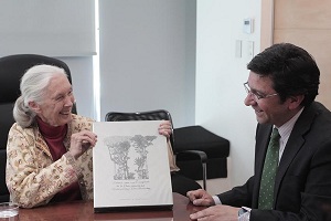 ​Ministro Badenier se comprometió con Jane Goodall a oficializar el día nacional de la Fauna Chilena
