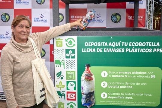 Inauguran 15 puntos de reciclaje de ecobotellas en San Bernardo
